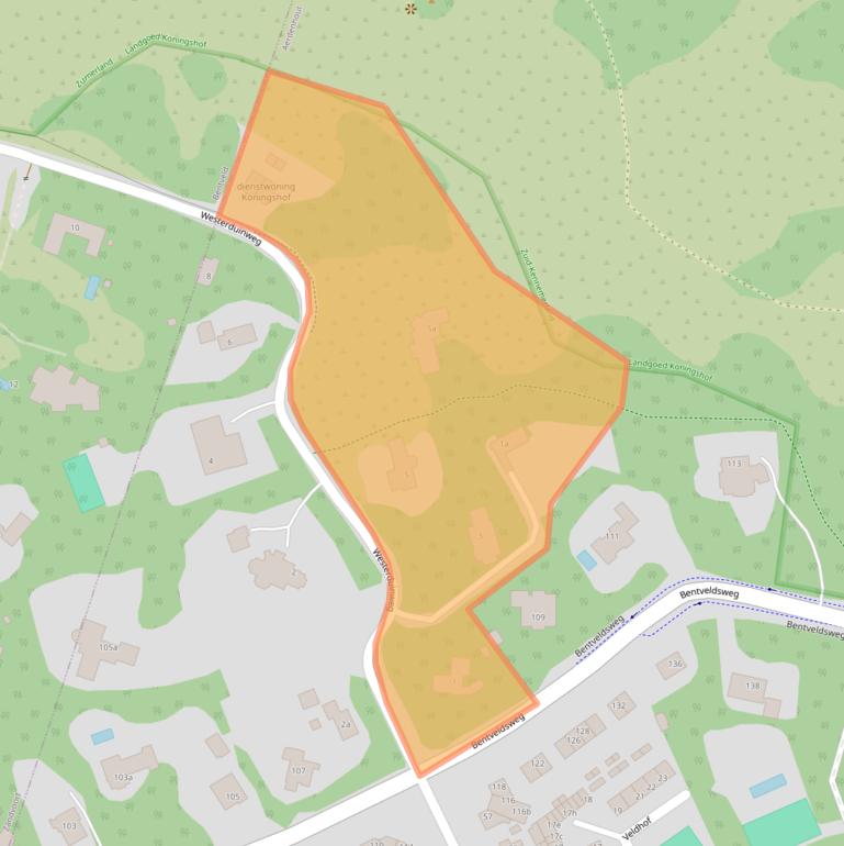 Kaart van postcodegebied 2111VJ.