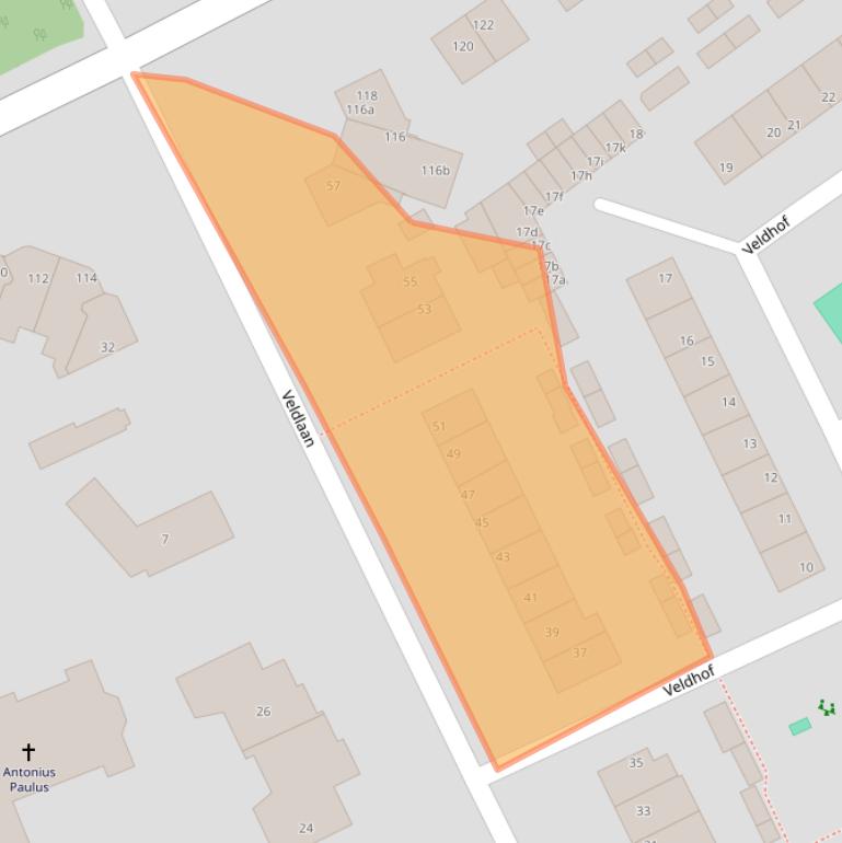 Kaart van postcodegebied 2111VM.