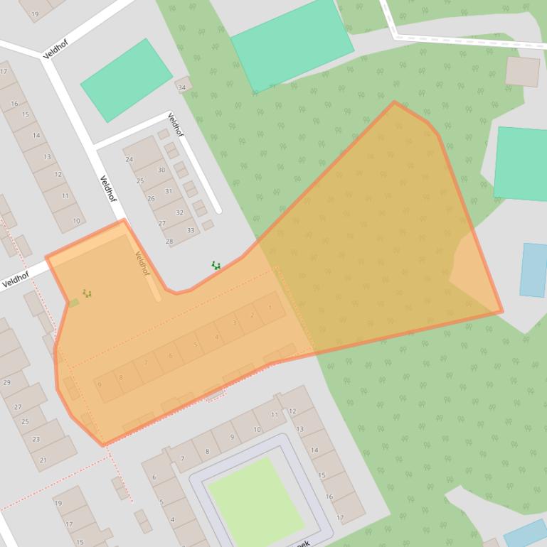 Kaart van postcodegebied 2111VP.