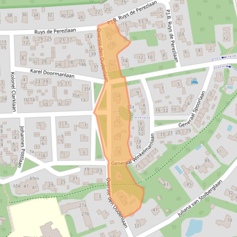 Kaart van postcodegebied 2111WE.