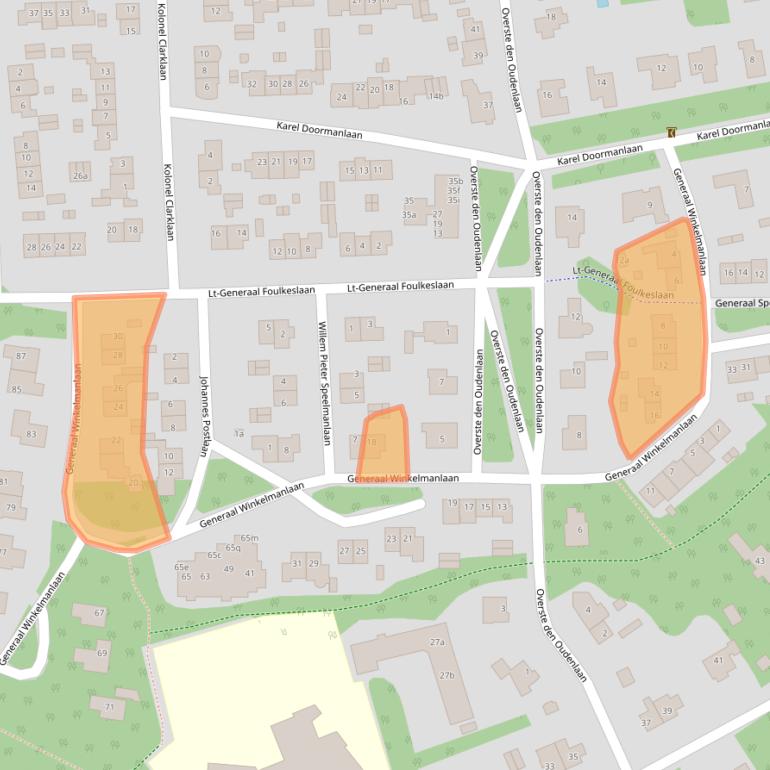 Kaart van postcodegebied 2111WX.