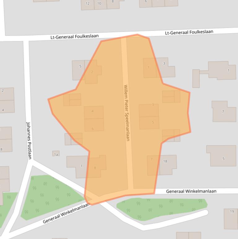 Kaart van postcodegebied 2111WZ.