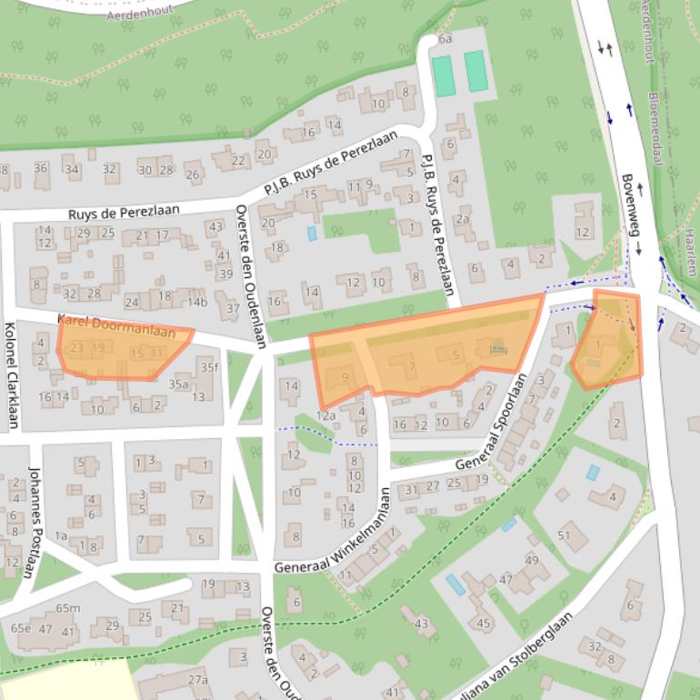 Kaart van postcodegebied 2111XC.