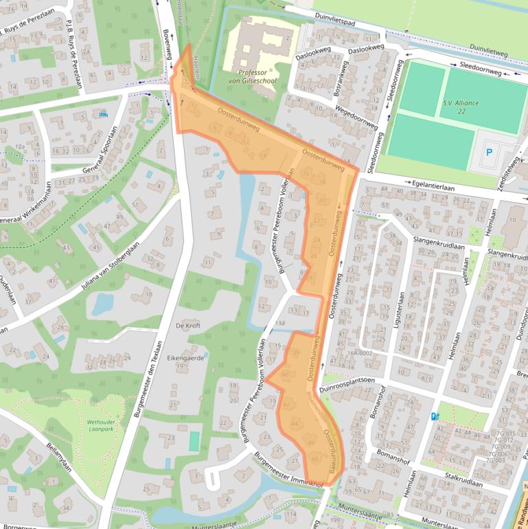 Kaart van postcodegebied 2111XJ.