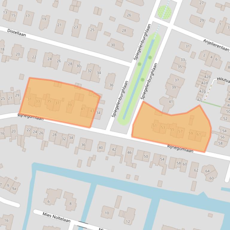 Kaart van postcodegebied 2111XM.