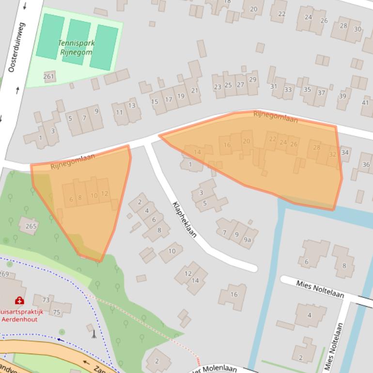 Kaart van postcodegebied 2111XN.