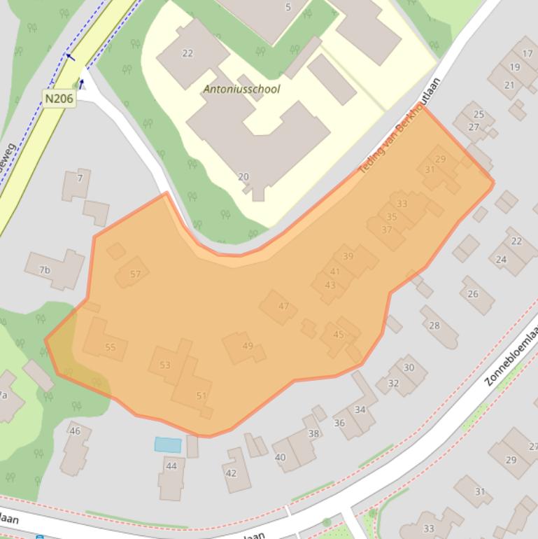 Kaart van postcodegebied 2111ZB.