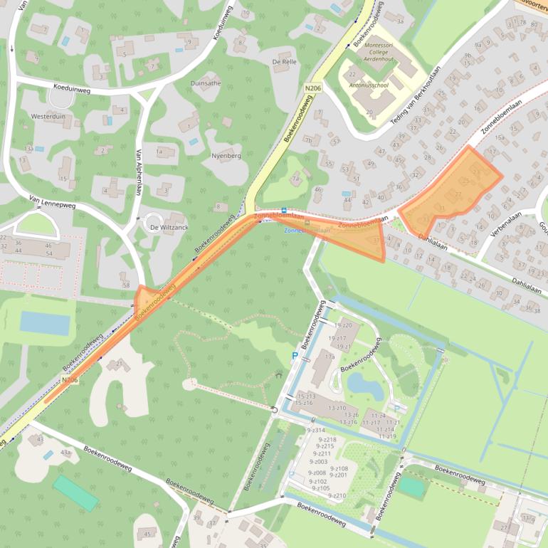 Kaart van postcodegebied 2111ZE.