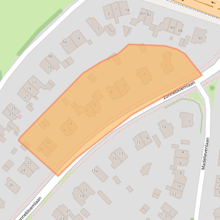 Kaart van postcodegebied 2111ZG.