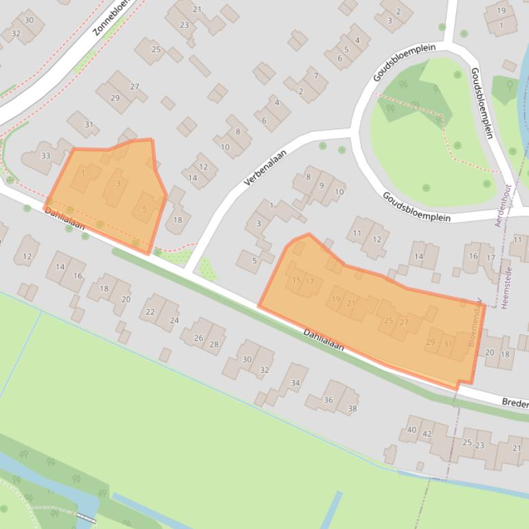 Kaart van postcodegebied 2111ZM.