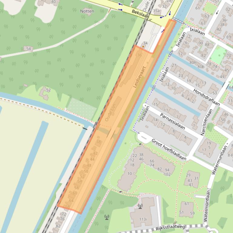 Kaart van postcodegebied 2114AD.