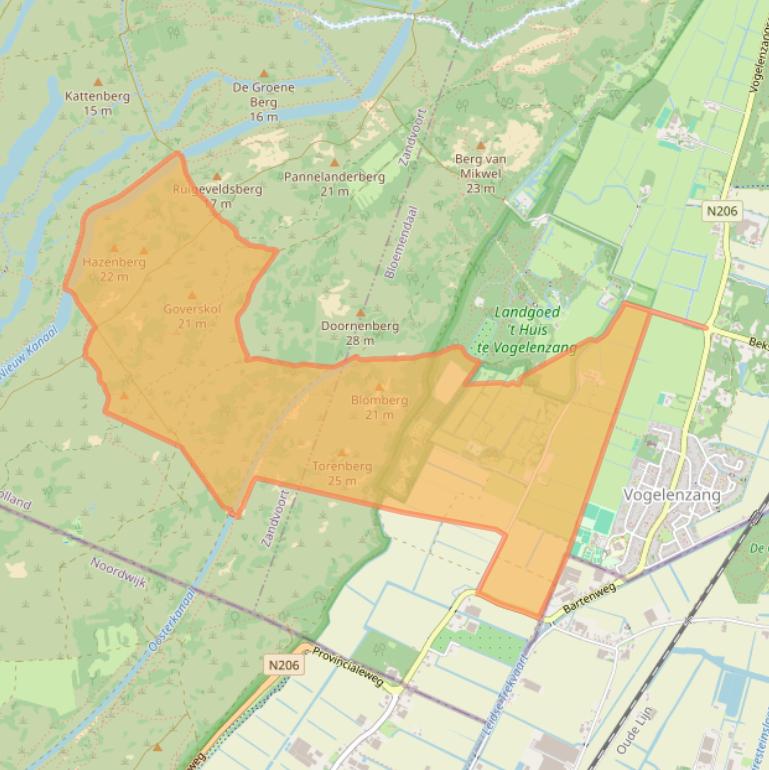 Kaart van postcodegebied 2114AP.