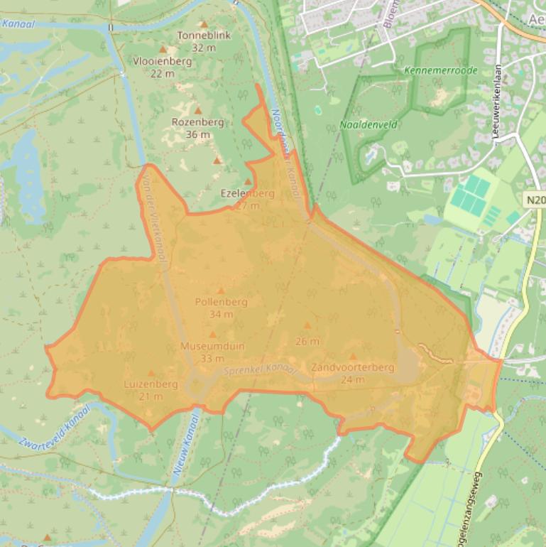 Kaart van postcodegebied 2114BH.