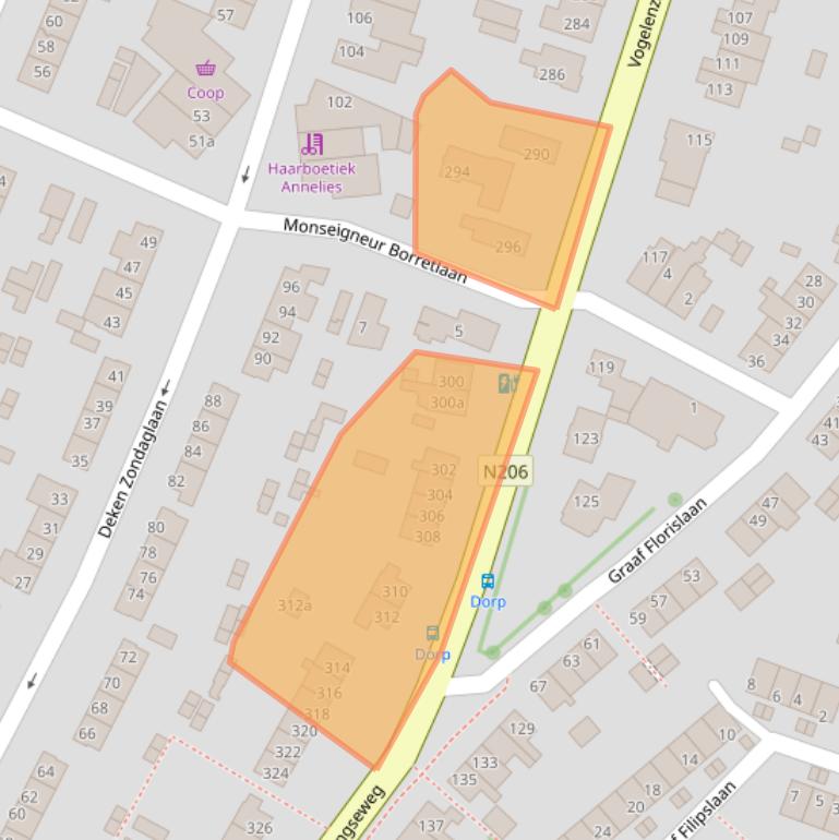 Kaart van postcodegebied 2114CJ.