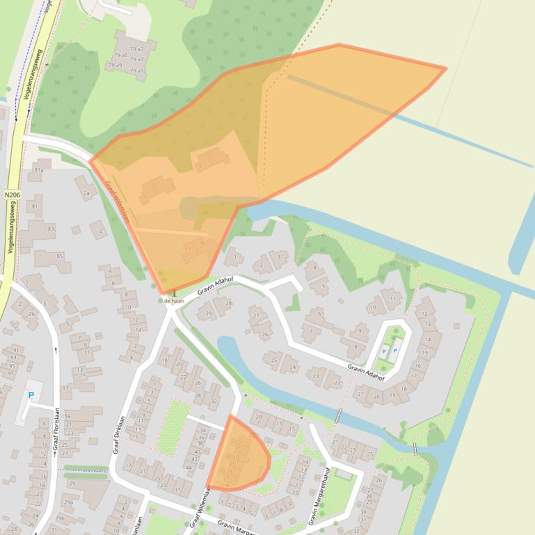 Kaart van postcodegebied 2114DA.