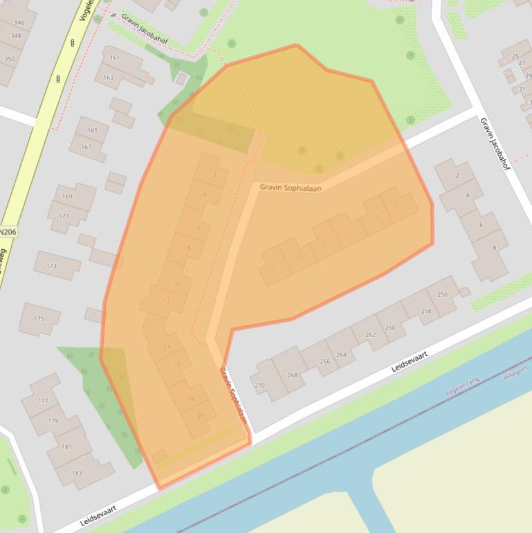 Kaart van postcodegebied 2114DS.