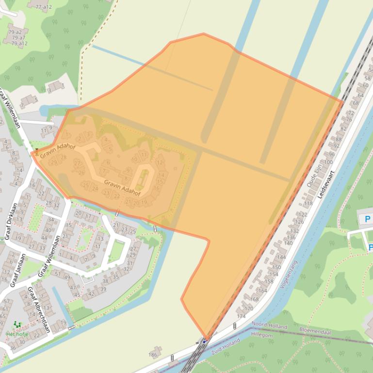 Kaart van postcodegebied 2114DW.