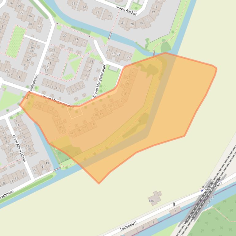 Kaart van postcodegebied 2114DZ.