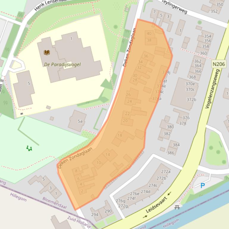 Kaart van postcodegebied 2114EC.