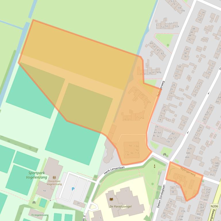 Kaart van postcodegebied 2114EG.