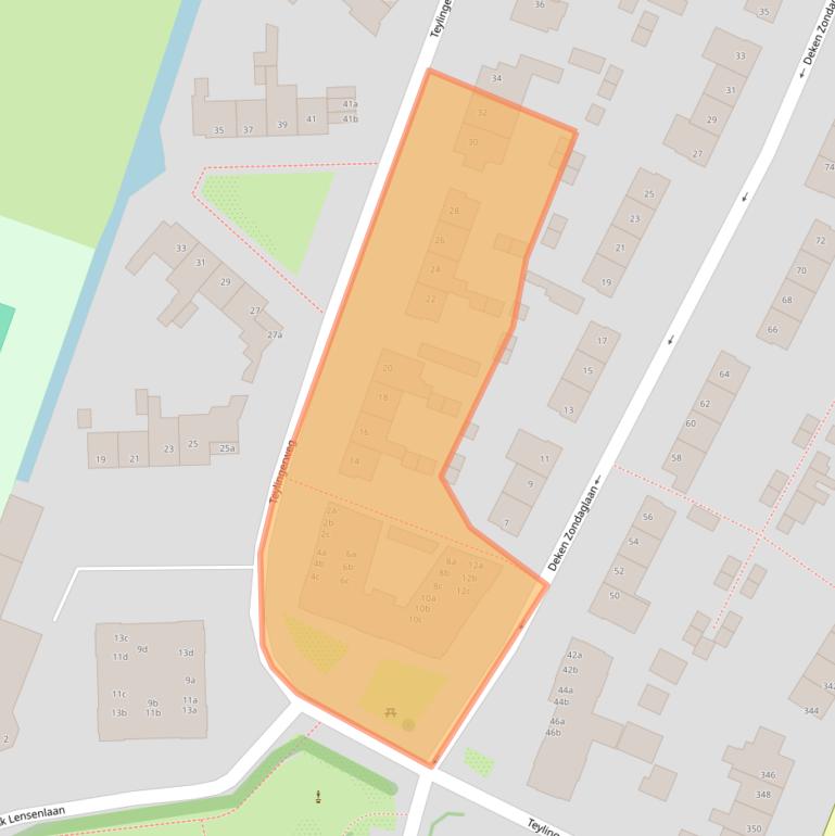 Kaart van postcodegebied 2114EJ.