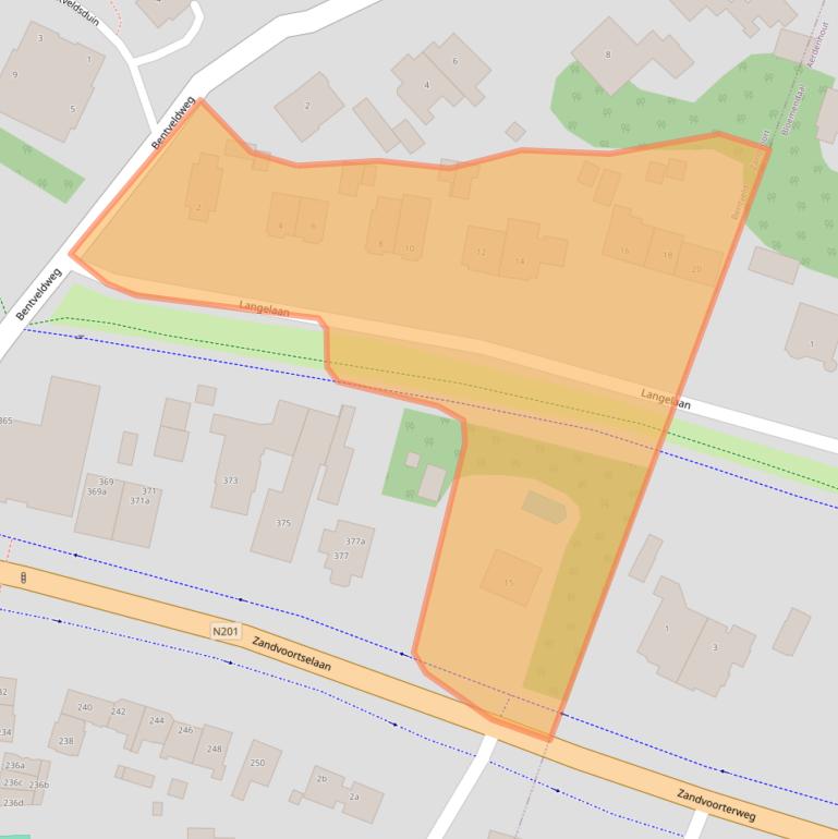 Kaart van postcodegebied 2116AB.