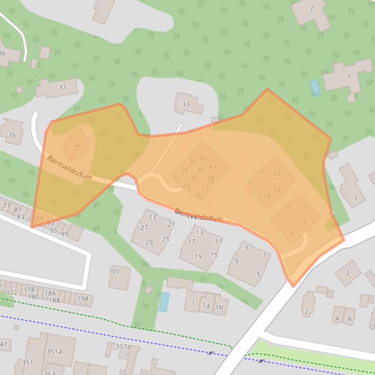 Kaart van postcodegebied 2116EB.