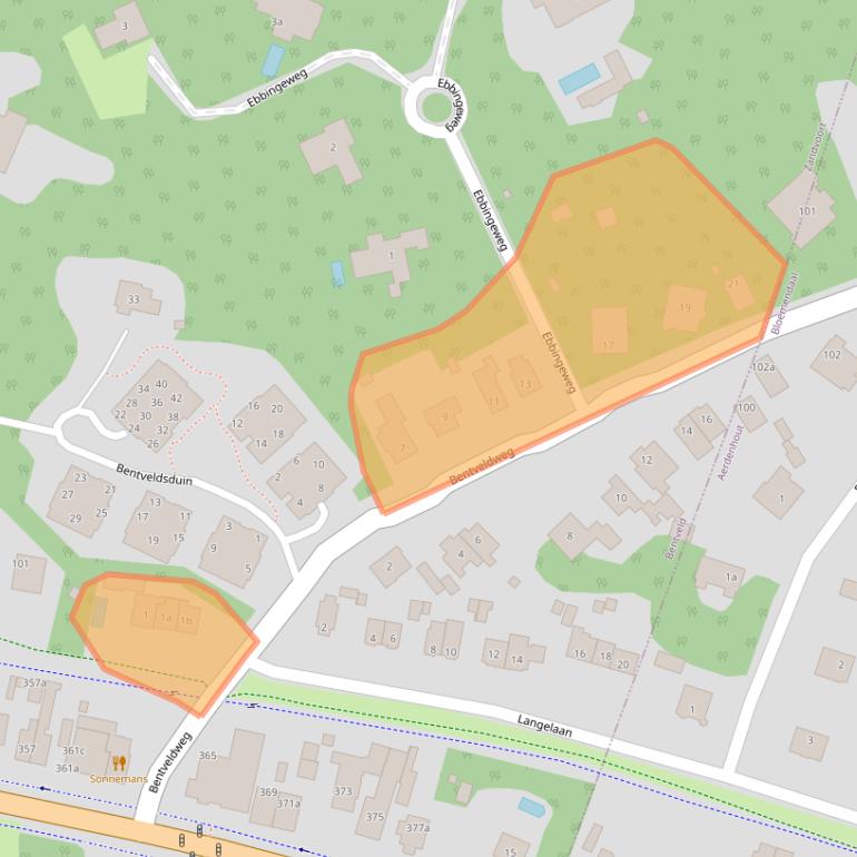 Kaart van postcodegebied 2116EG.