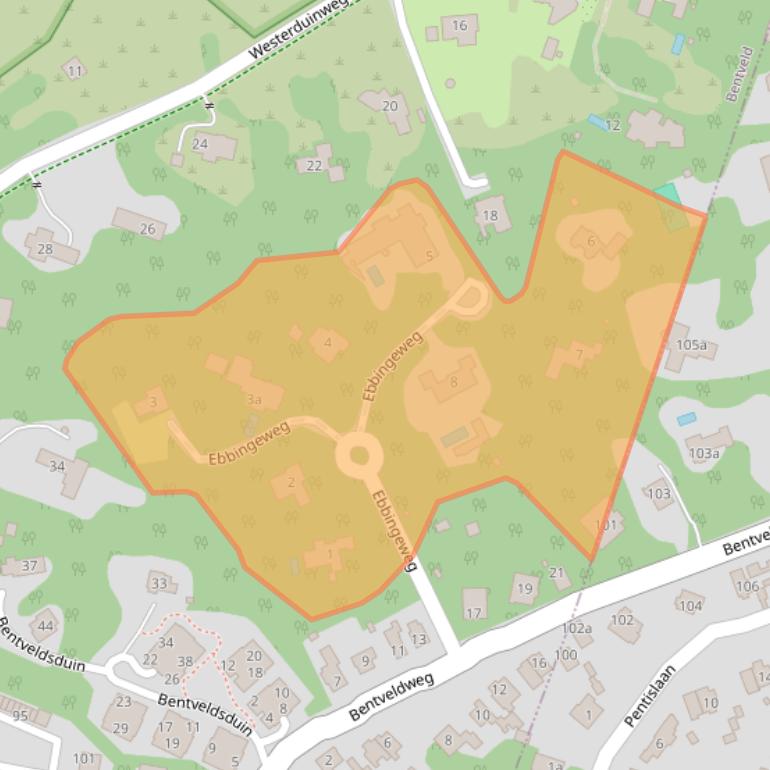 Kaart van postcodegebied 2116EJ.