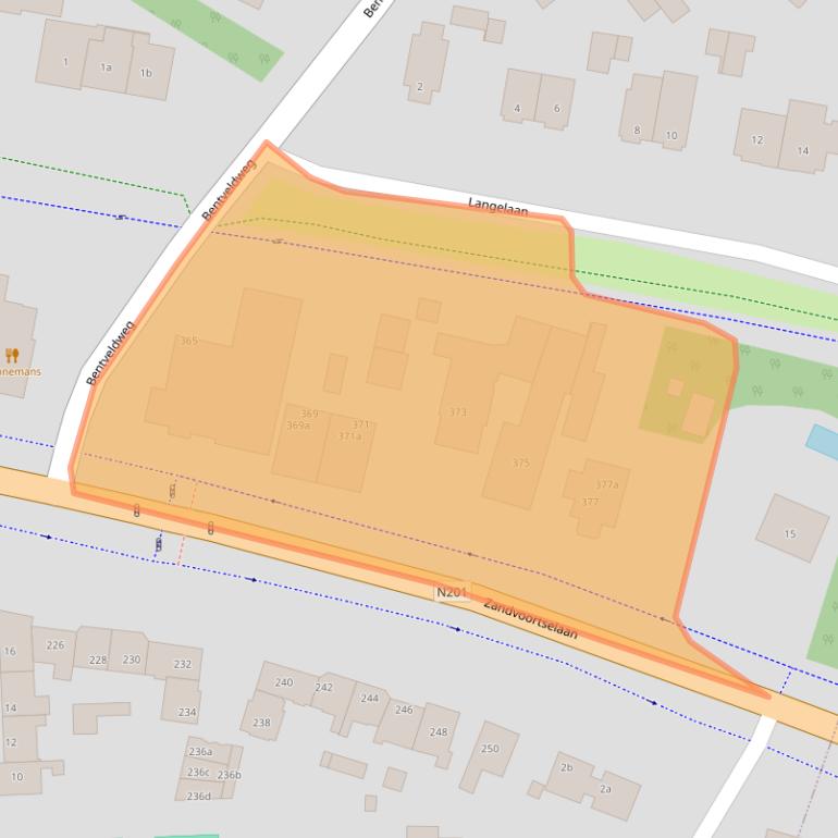 Kaart van postcodegebied 2116EP.