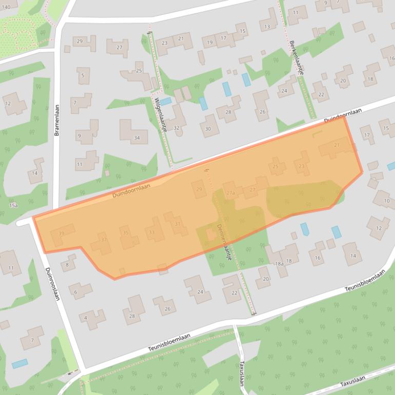 Kaart van postcodegebied 2116TK.