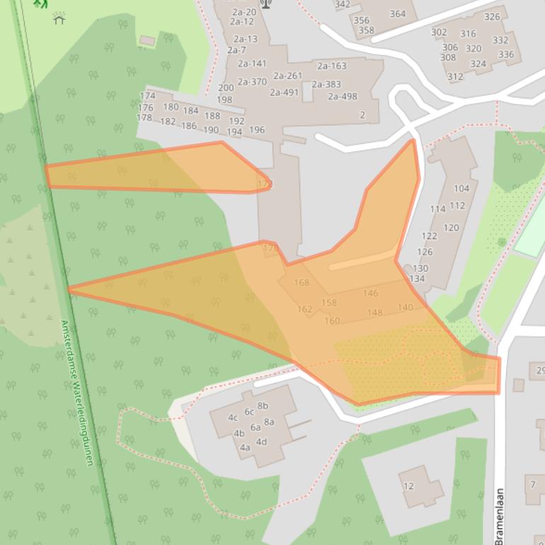 Kaart van postcodegebied 2116TT.