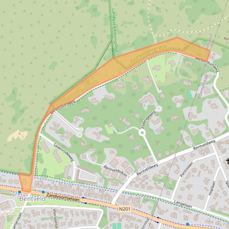 Kaart van postcodegebied 2116VG.