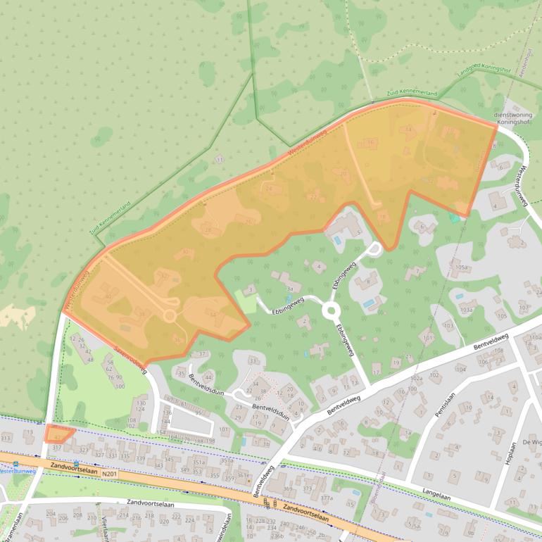 Kaart van postcodegebied 2116VH.