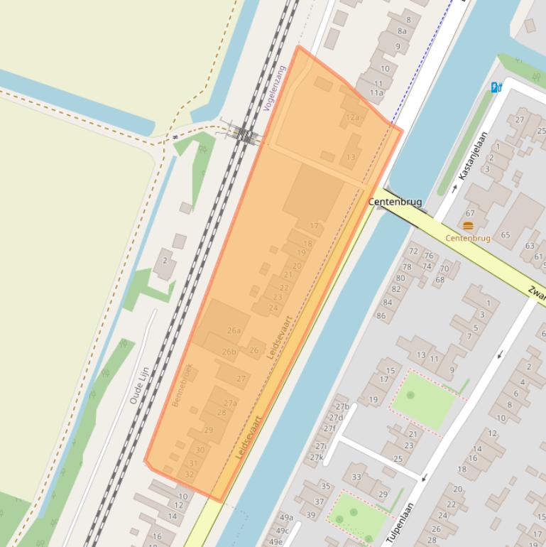 Kaart van postcodegebied 2121AZ.