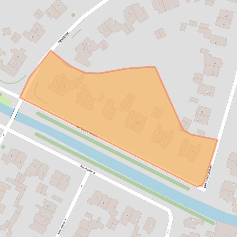 Kaart van postcodegebied 2121BR.