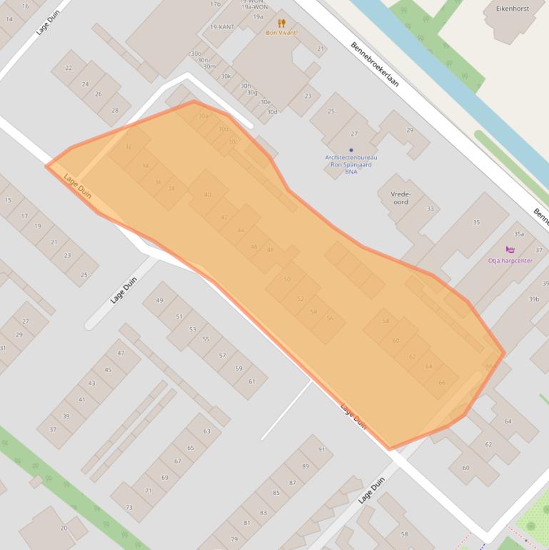 Kaart van postcodegebied 2121CH.