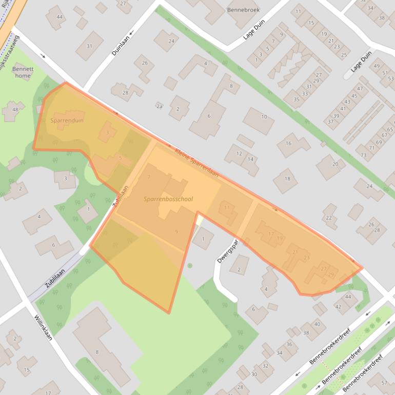 Kaart van postcodegebied 2121CJ.