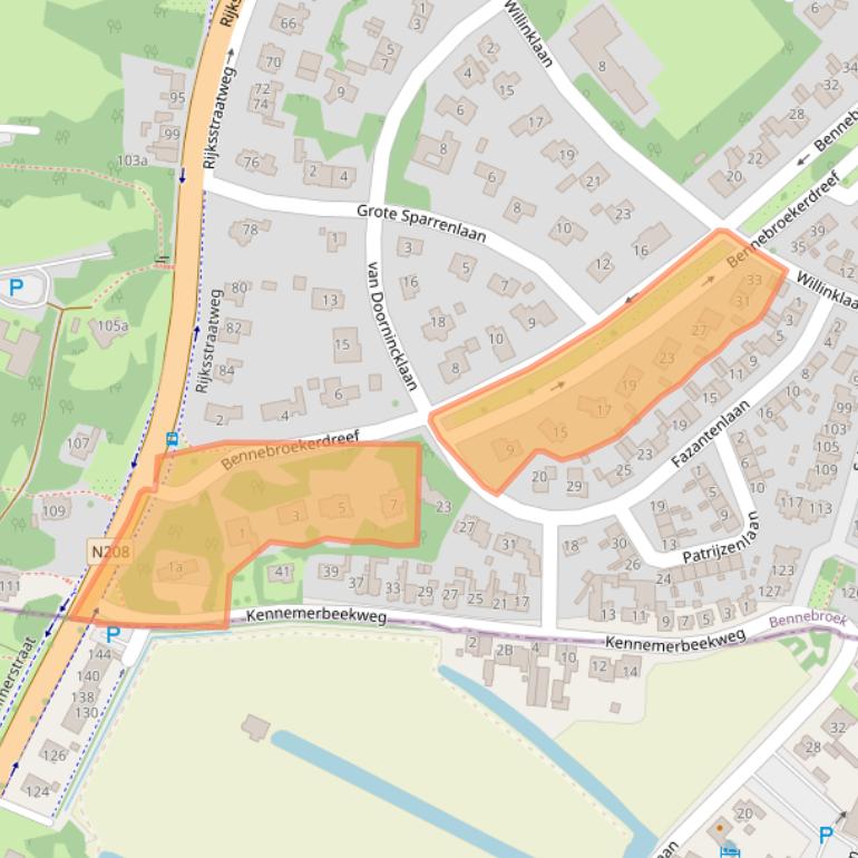Kaart van postcodegebied 2121CL.