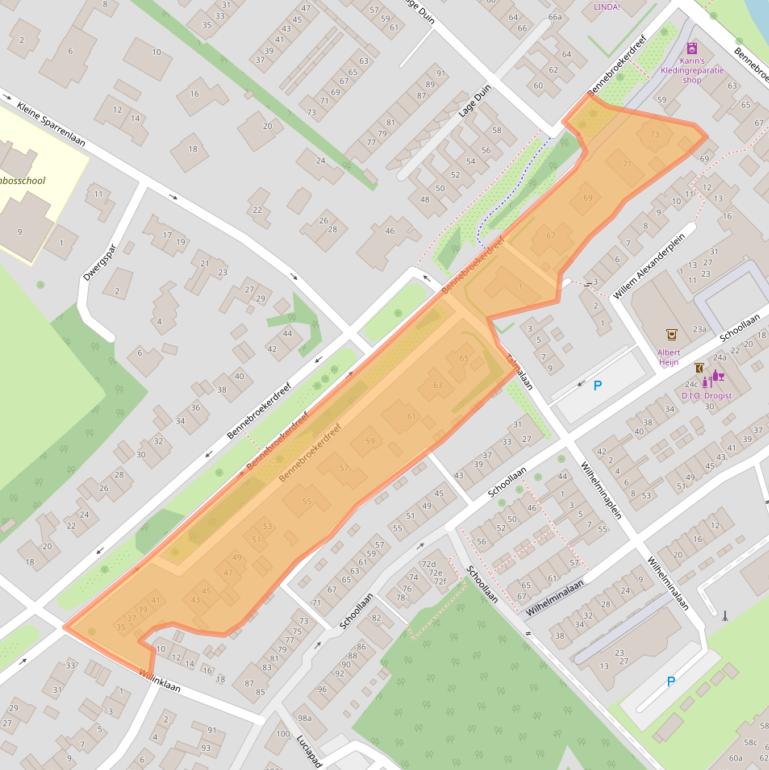 Kaart van postcodegebied 2121CM.