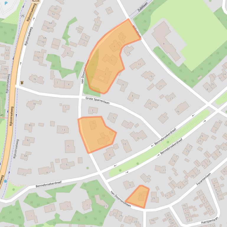 Kaart van postcodegebied 2121CX.