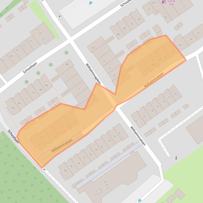 Kaart van postcodegebied 2121GL.
