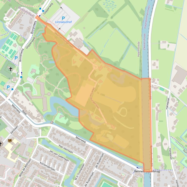 Kaart van postcodegebied 2121GZ.