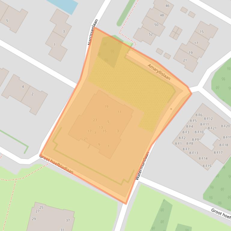 Kaart van postcodegebied 2121RD.