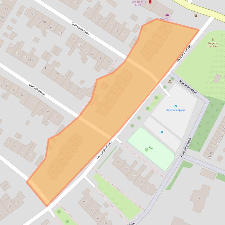 Kaart van postcodegebied 2121TB.