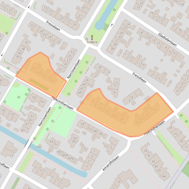 Kaart van postcodegebied 2121TC.