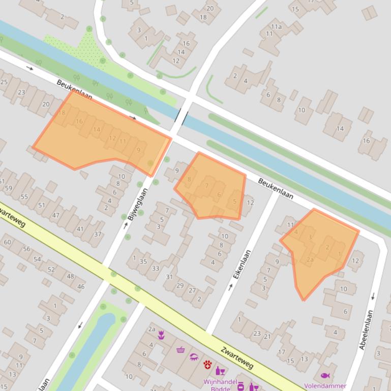 Kaart van postcodegebied 2121TL.