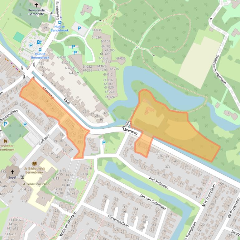 Kaart van postcodegebied 2121VA.