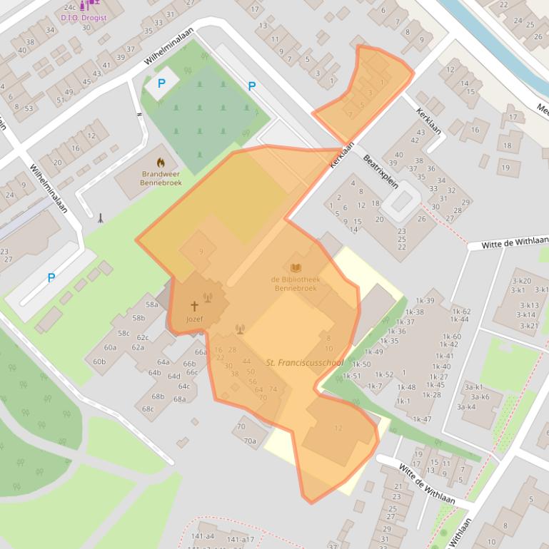 Kaart van postcodegebied 2121VE.