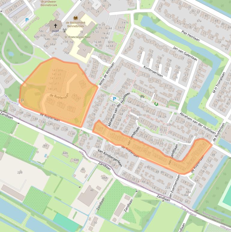 Kaart van postcodegebied 2121VH.